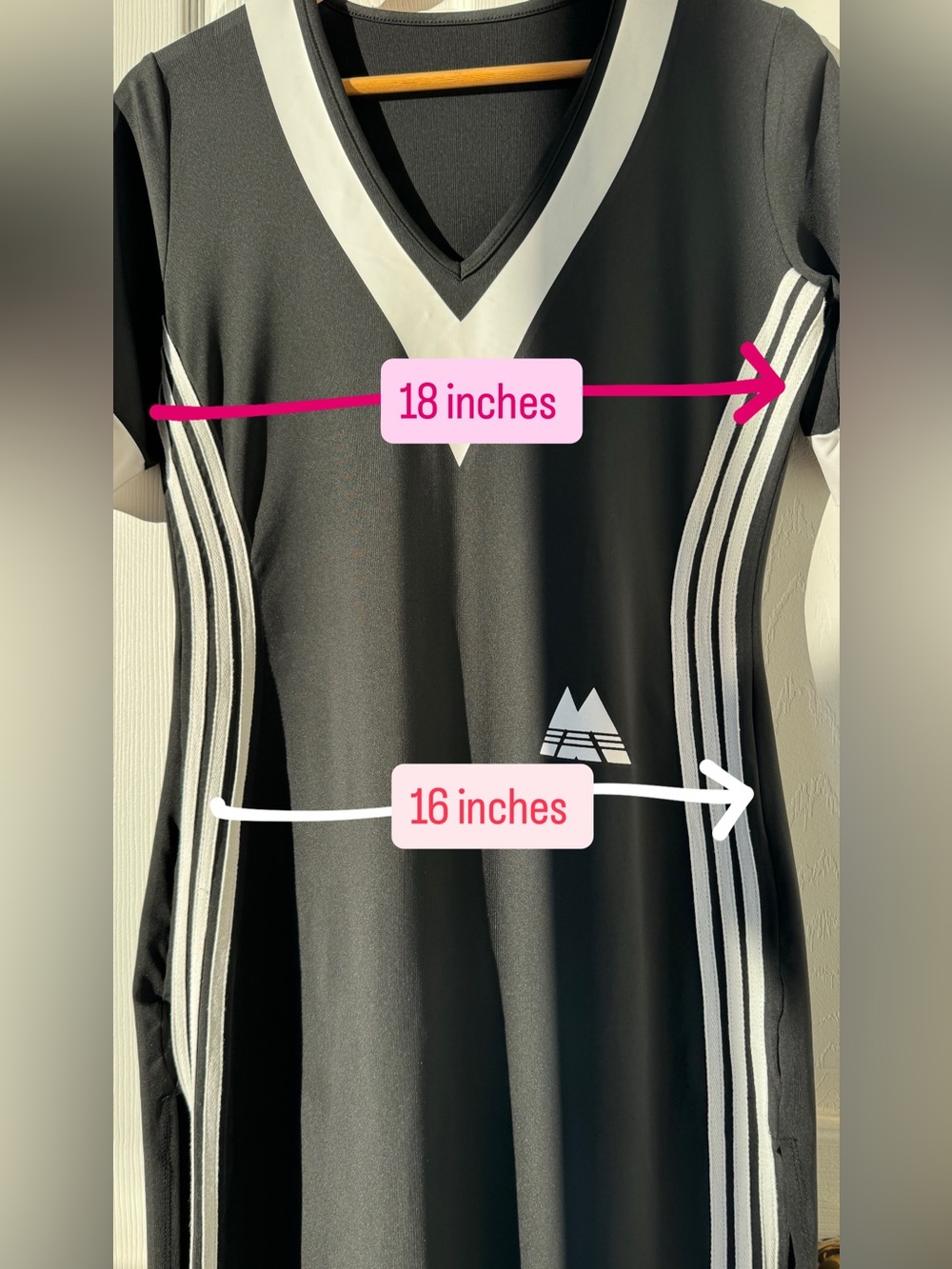 Black & White V-Neck Sporty Maxi Dress size XL sexy slit - Picture 4 of 15